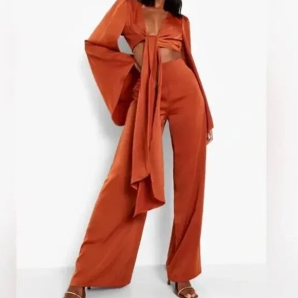 JOIE Wide Leg Satin Yellow Pants Size 4 NWT - Picture 5 of 5